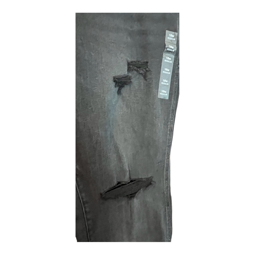 MAURICE'S BLACK DISTRESSED JEGGINGS VINTAGE HIGH RISE RIPPED JEANS SIZE … - Picture 5 of 12